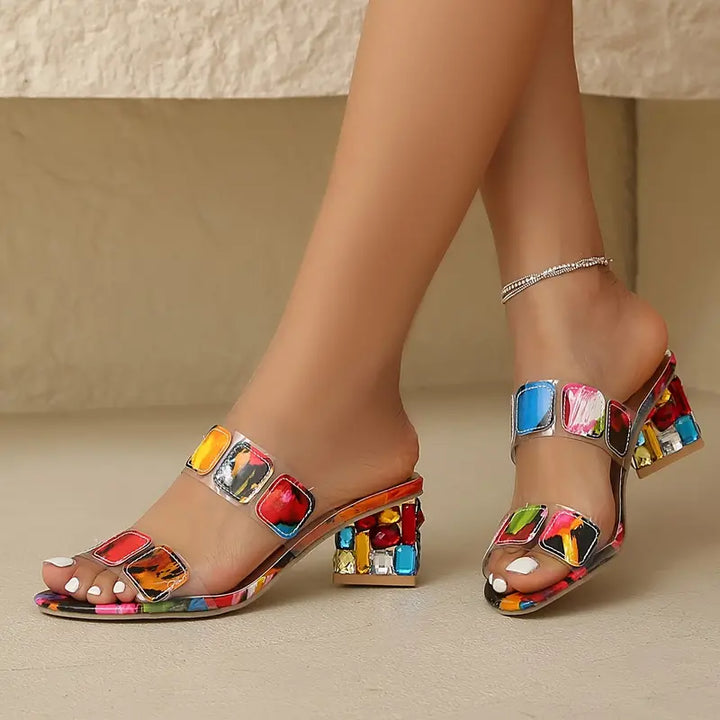 Chiara - Colorful Sandals with Double Strap
