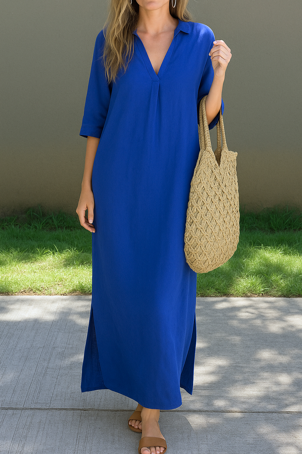 Eleonora | Elegante Zomer Maxi Jurk met V-hals