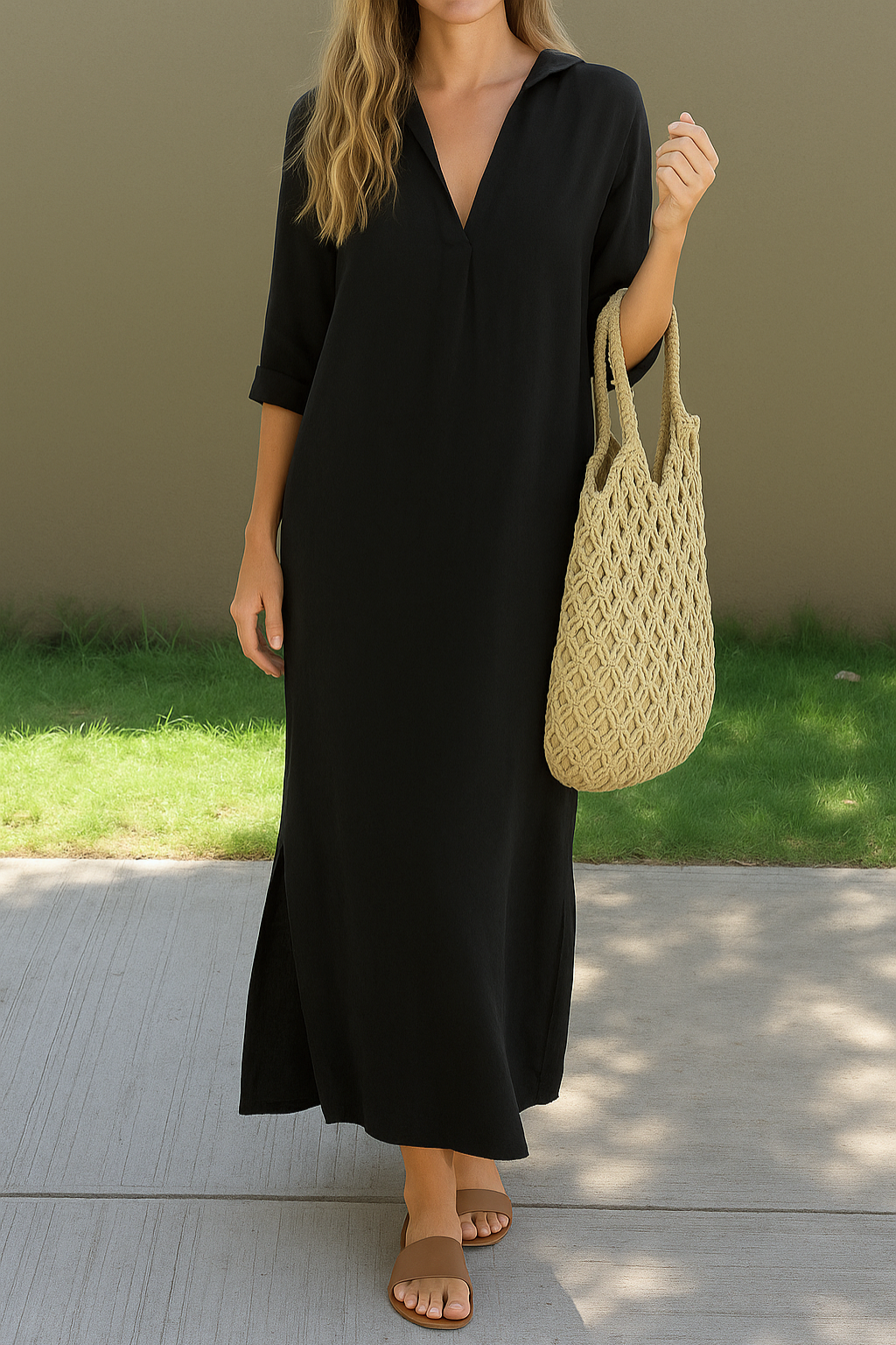 Eleonora | Elegante Zomer Maxi Jurk met V-hals