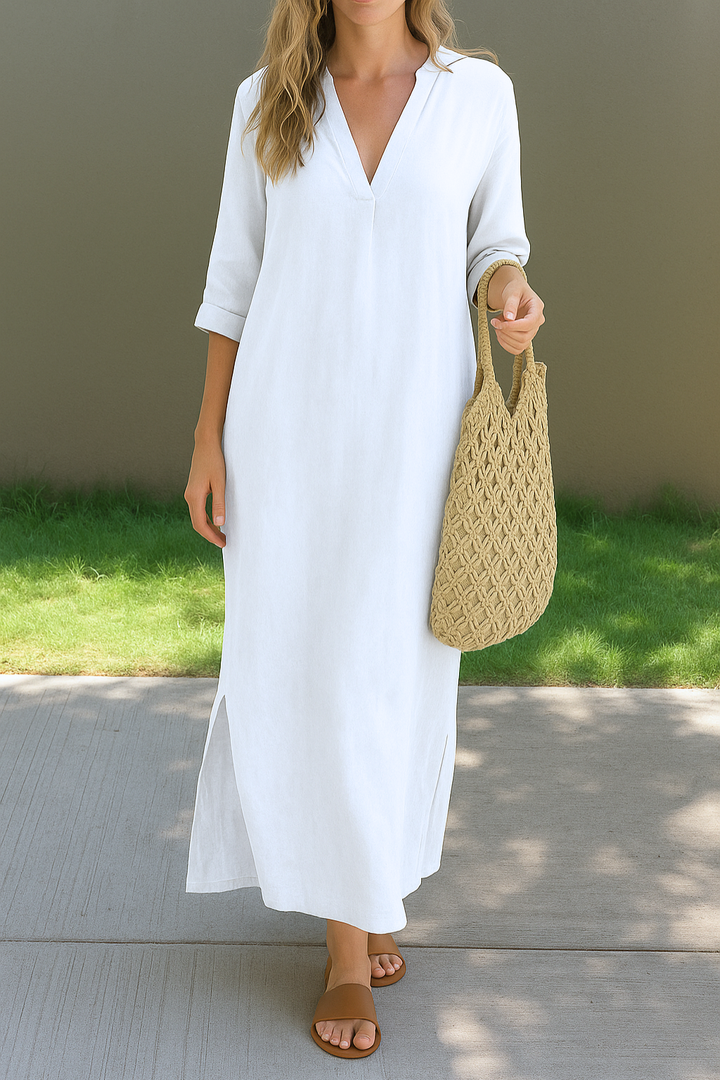 Eleonora | Elegante Zomer Maxi Jurk met V-hals