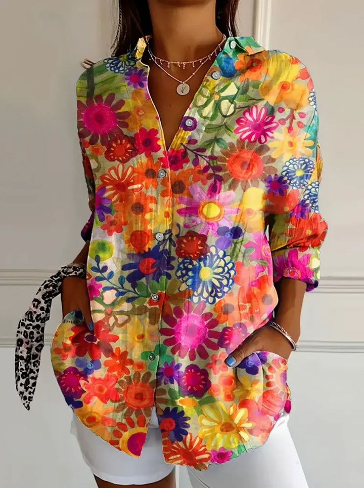 Ava™ | Vibrant Color Print Blouse