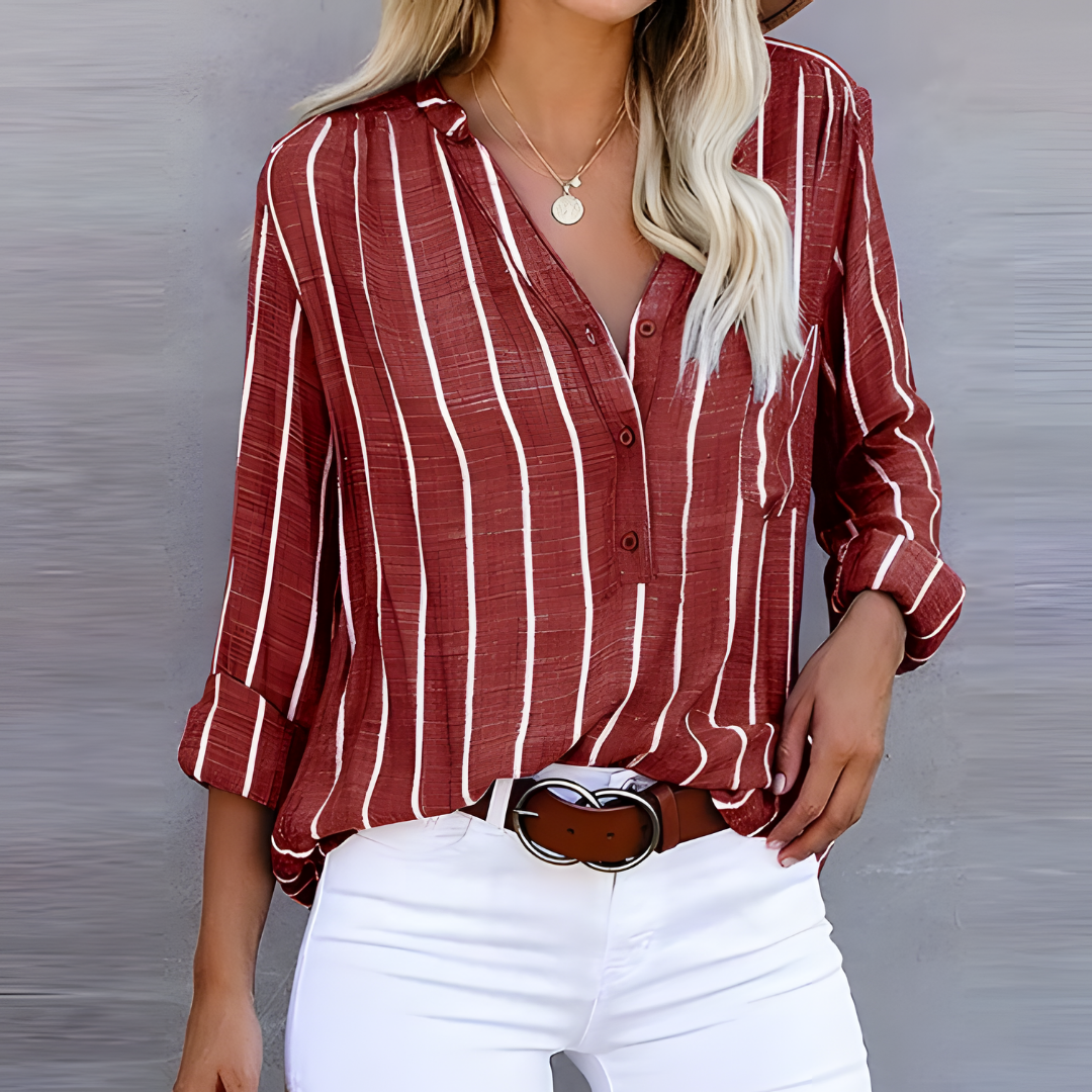 Isabelle | Trendy Gestreepte damesblouse