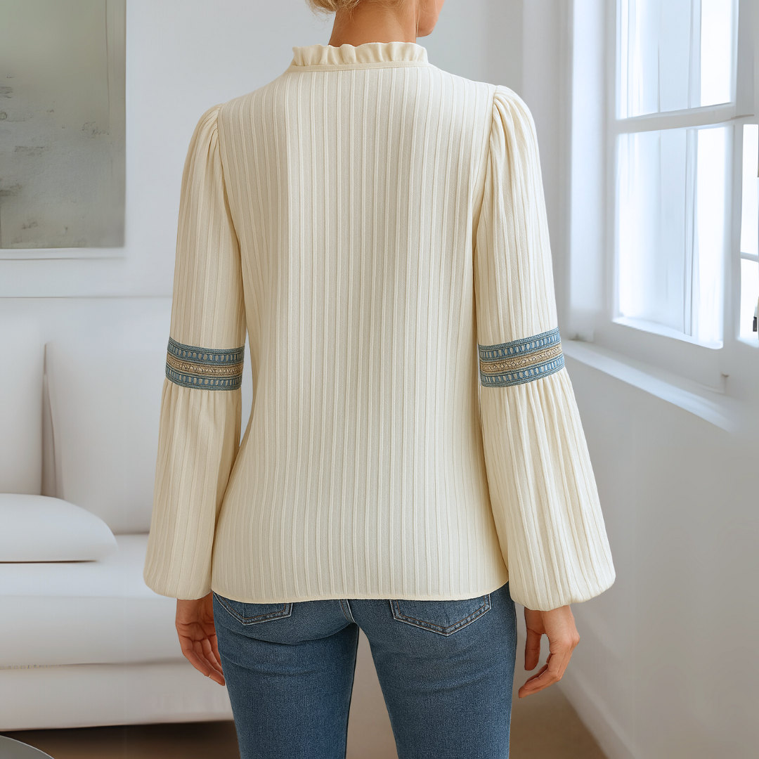 Petra™ | Kanten blouse met V-hals
