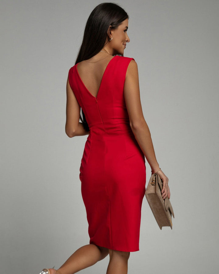 Florine | V-Neck Slit Sheath Dress