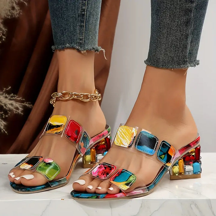 Chiara - Colorful Sandals with Double Strap