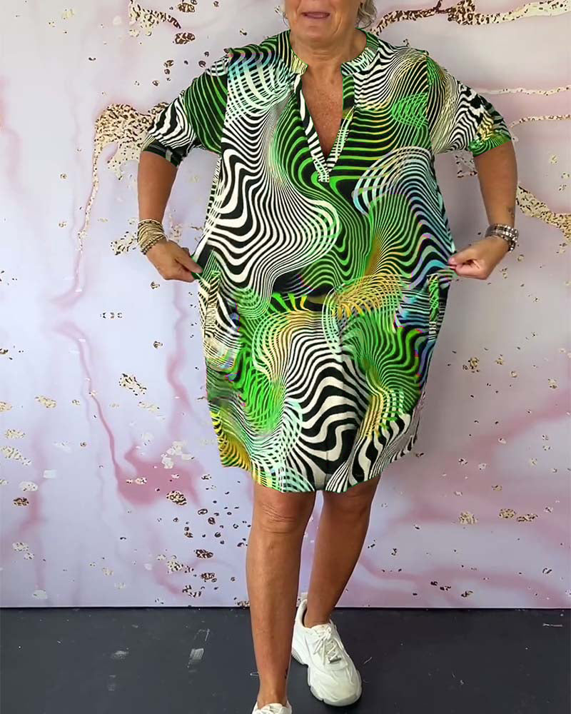 Ria™ | Colourful V-neck dress