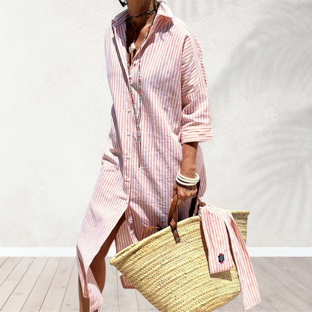 Rosalie - Gestreept Overhemd Jurk