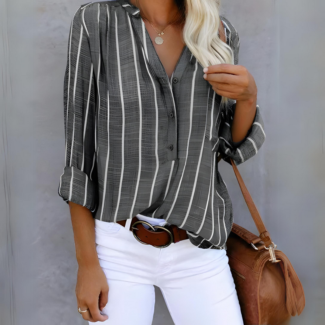 Isabelle | Trendy Gestreepte damesblouse