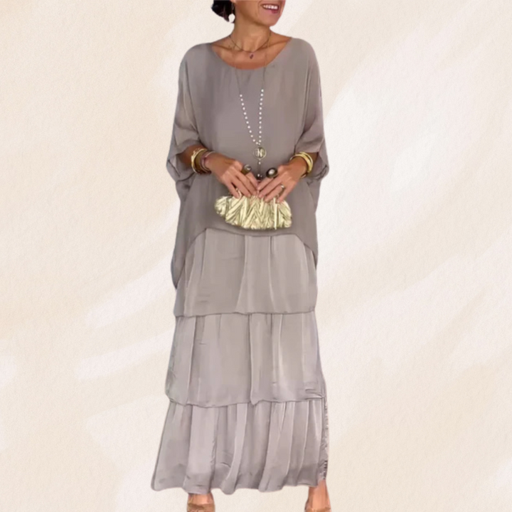 Carla - Losse Ronde Hals Maxi Jurk