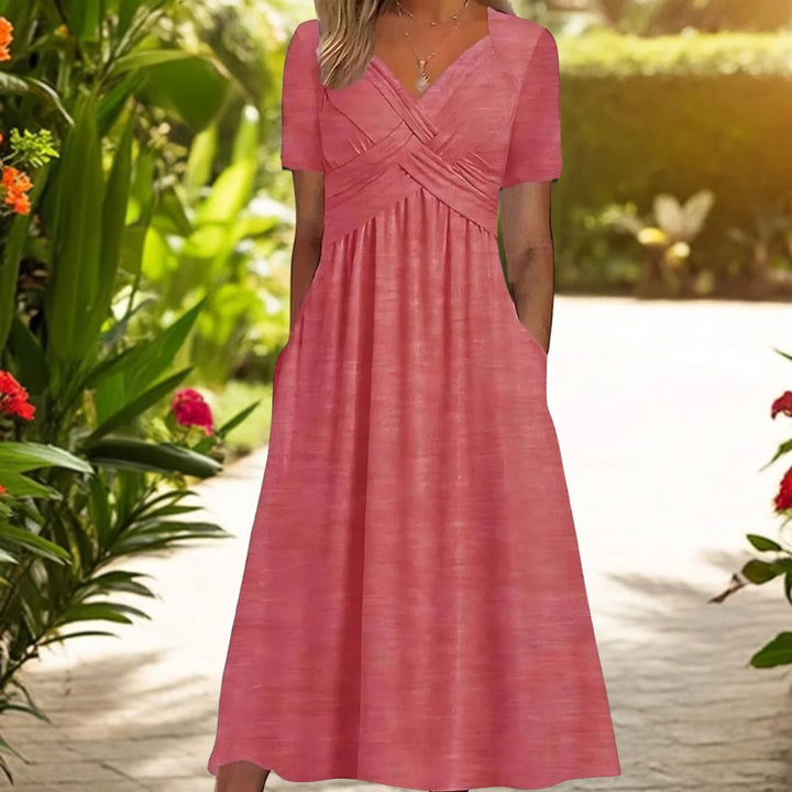 Maeva – Elegante Midi Jurk met Buikbedekking