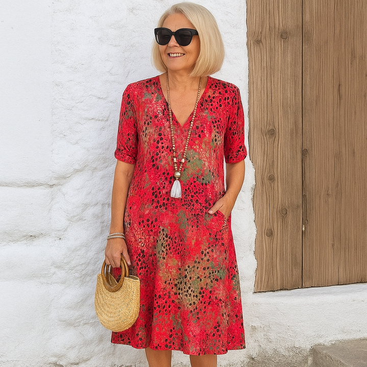 Flore | Levendige Midi-Lengte Jurk