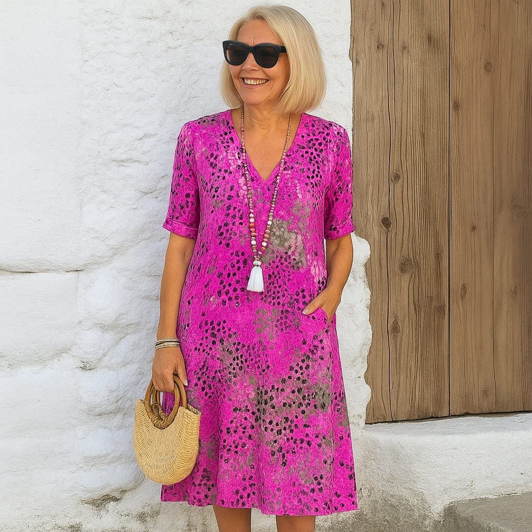 Flore | Levendige Midi-Lengte Jurk