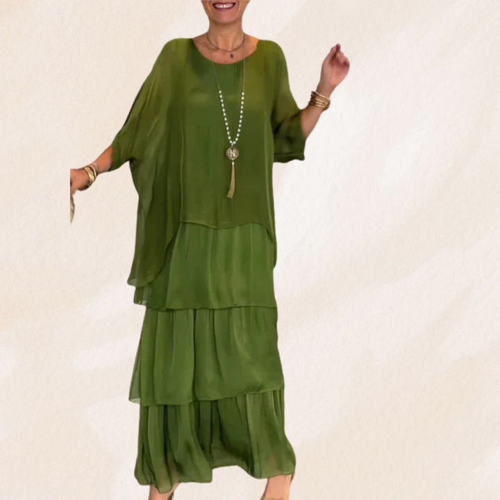 Carla - Losse Ronde Hals Maxi Jurk