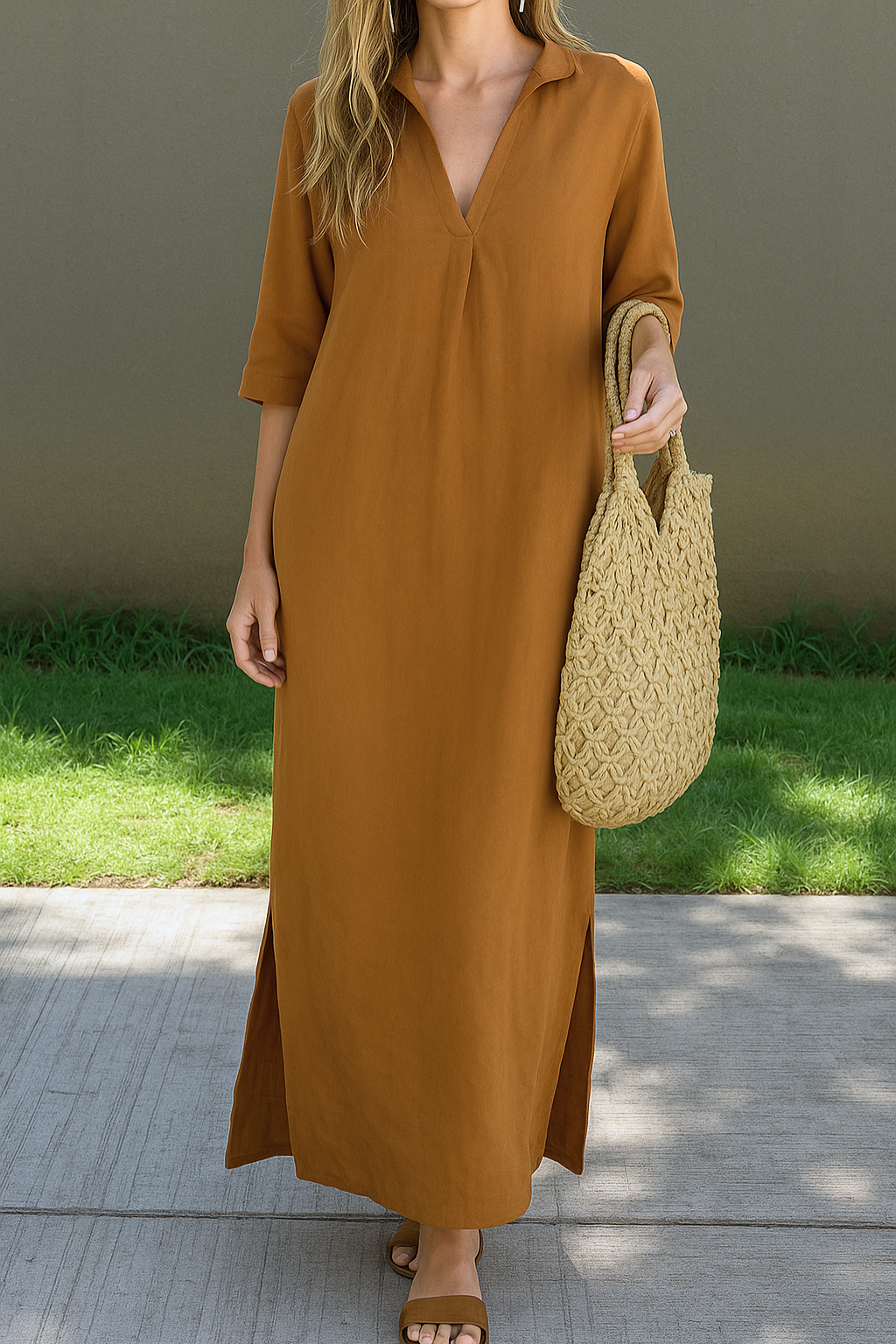 Eleonora | Elegante Zomer Maxi Jurk met V-hals