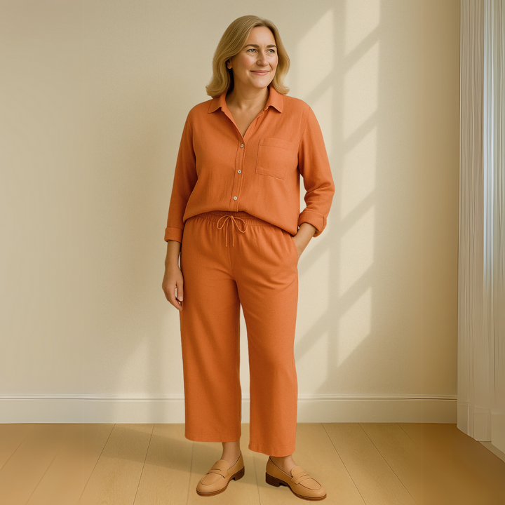 Elegance | 2-delige set - Blouse & wijde broek