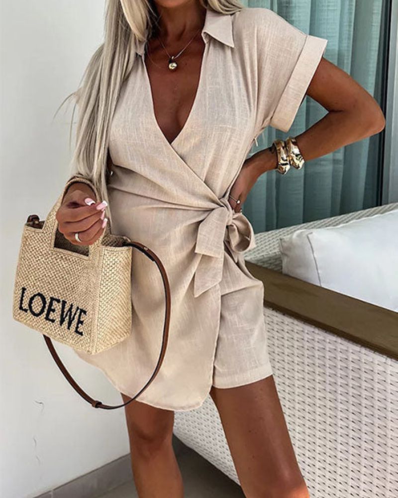 Sophie | Modieuze Korte Mouw Jumpsuit