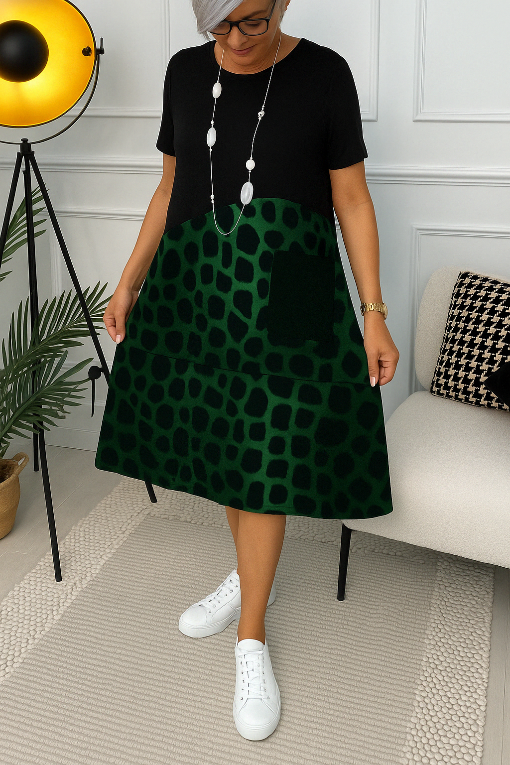 Aurora | Chique jurk met korte mouwen