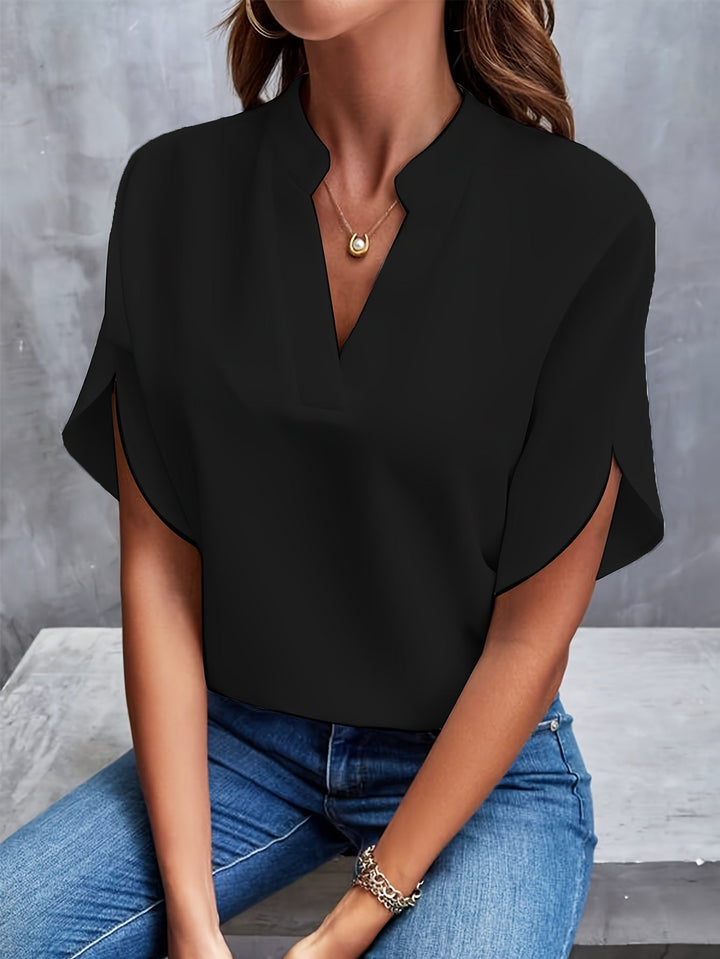 Mieke™ | Effen blouse met V-hals