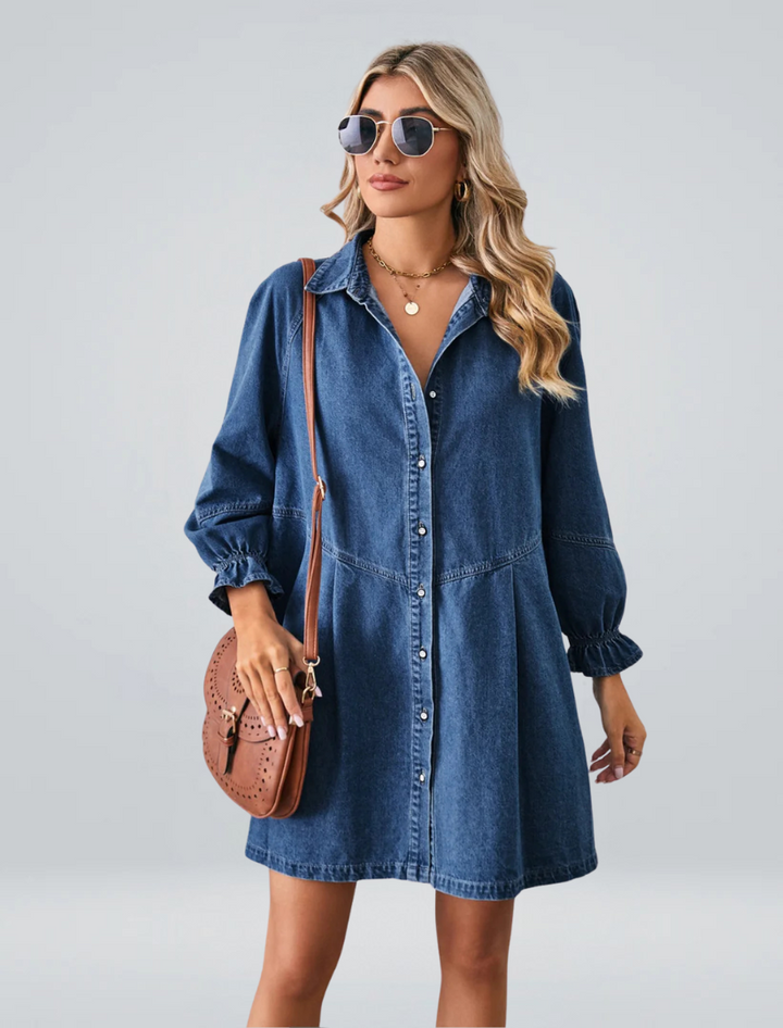 Diana | Denim jurk met knopen