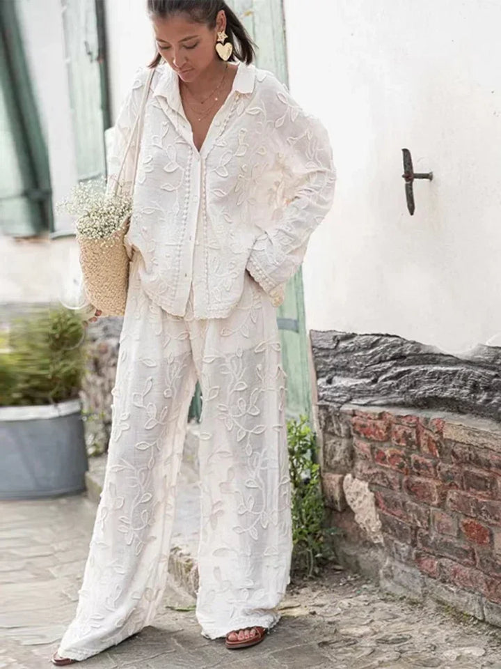 Mooie Set met Decoratie en Top met Lange Armen