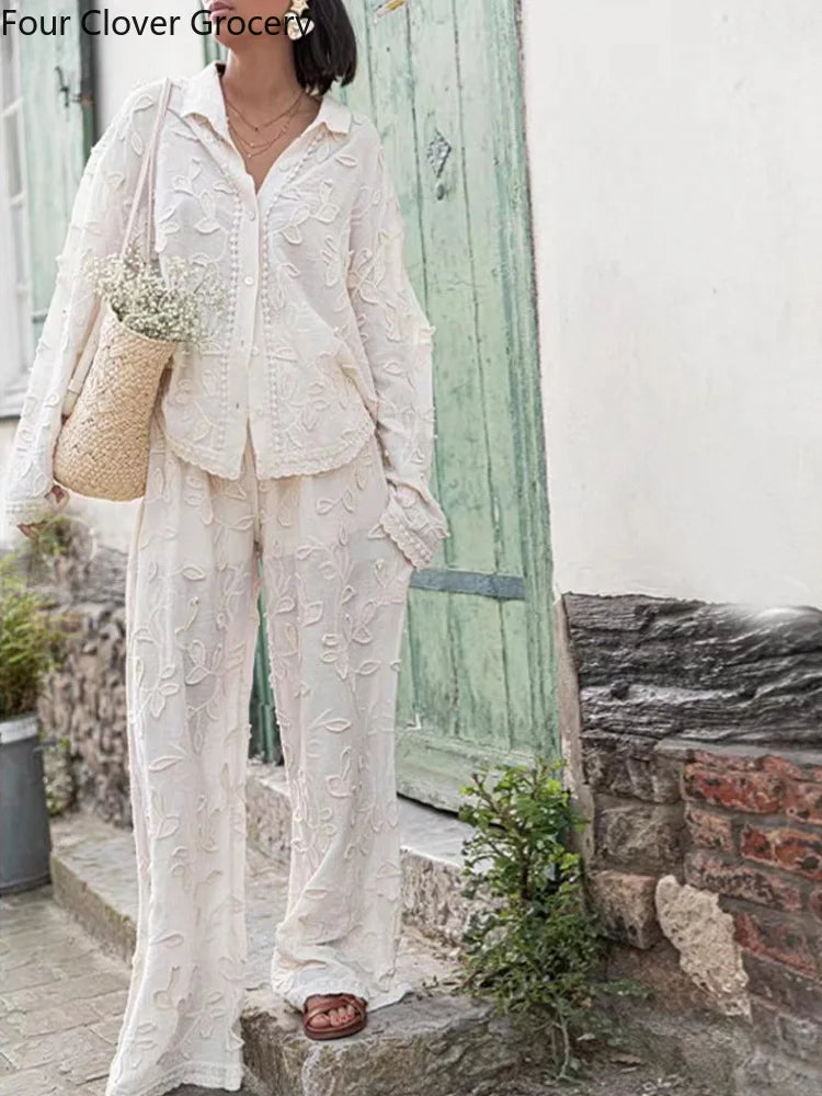 Mooie Set met Decoratie en Top met Lange Armen