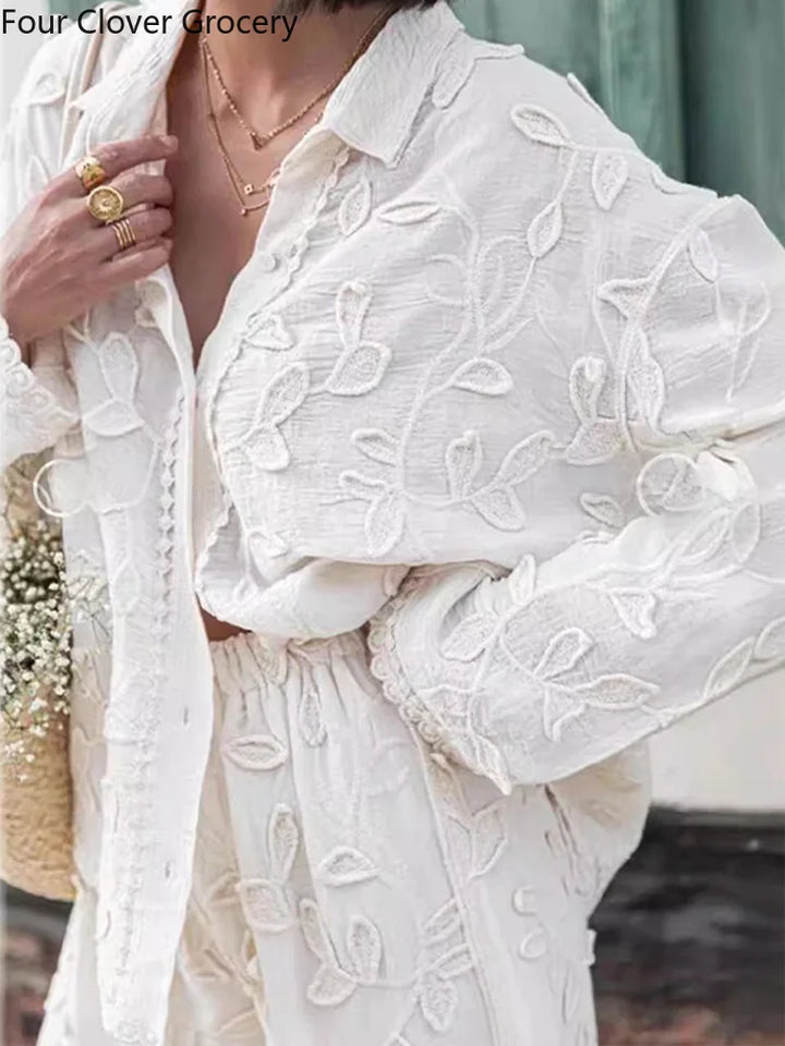 Mooie Set met Decoratie en Top met Lange Armen