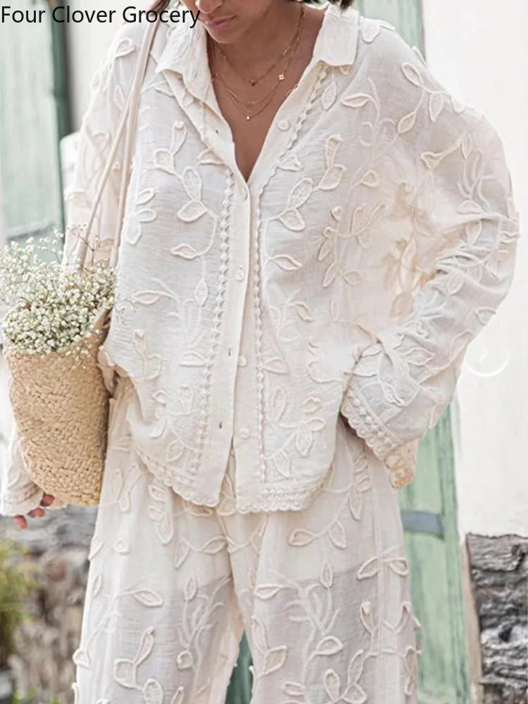 Mooie Set met Decoratie en Top met Lange Armen