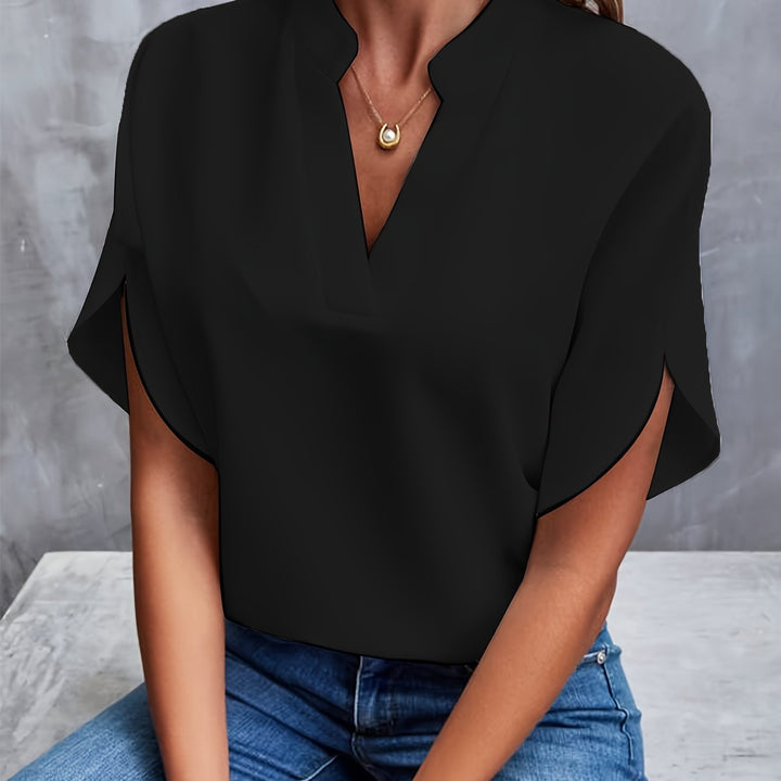 Mieke™ | Effen blouse met V-hals