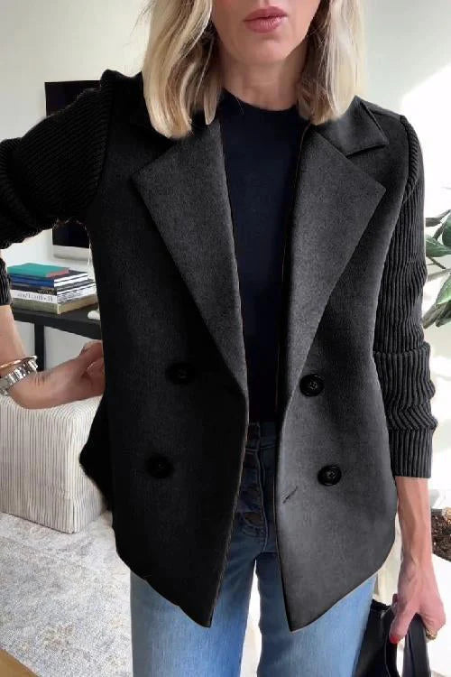 Vivienne™ – Elegant Knit-Sleeve Blazer