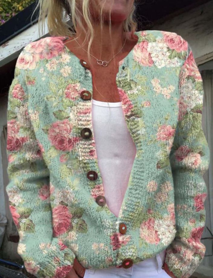Merryn™ | Elegante Cardigan met Bloemenprint