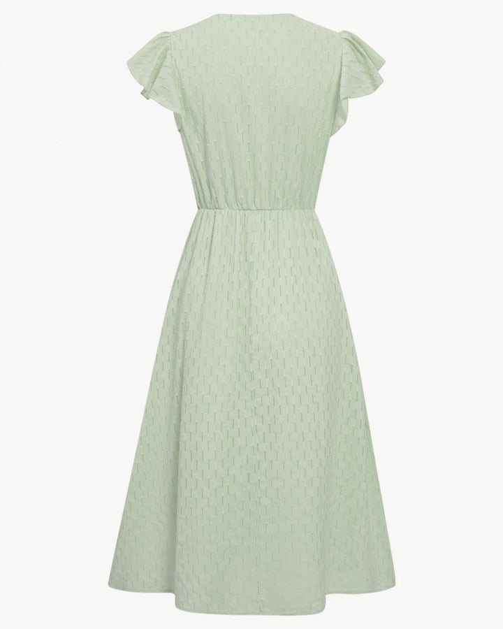 Elegance | Jurk met V-hals en ruchesmouwen