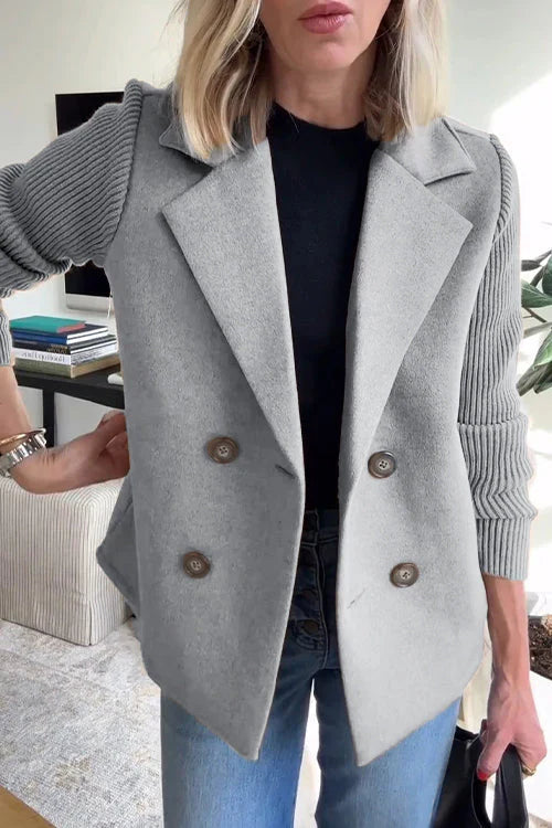 Vivienne™ – Elegant Knit-Sleeve Blazer