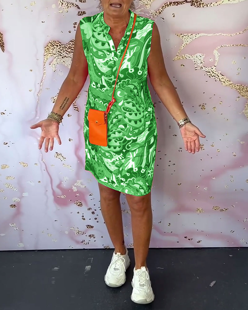 Elegance | Kleurrijke V-hals jurk