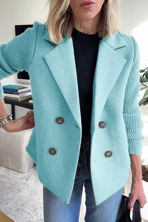 Vivienne™ – Elegant Knit-Sleeve Blazer