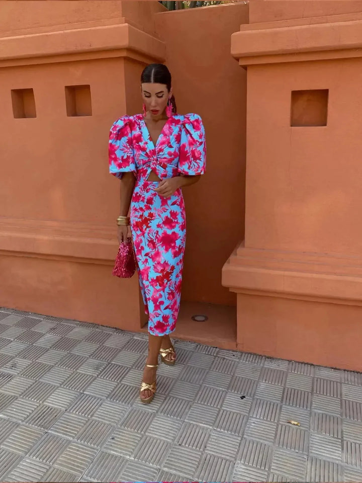 Eleonora | Elegante Jurk met Ruchesmouwen