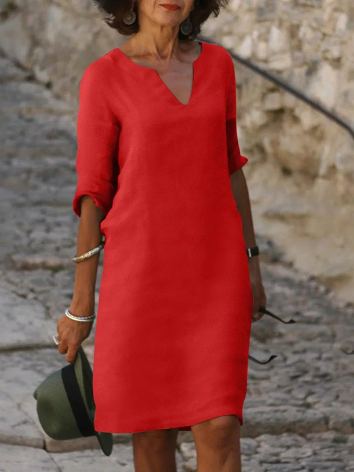 Saoirse™ - V-neck Dress that hides the belly