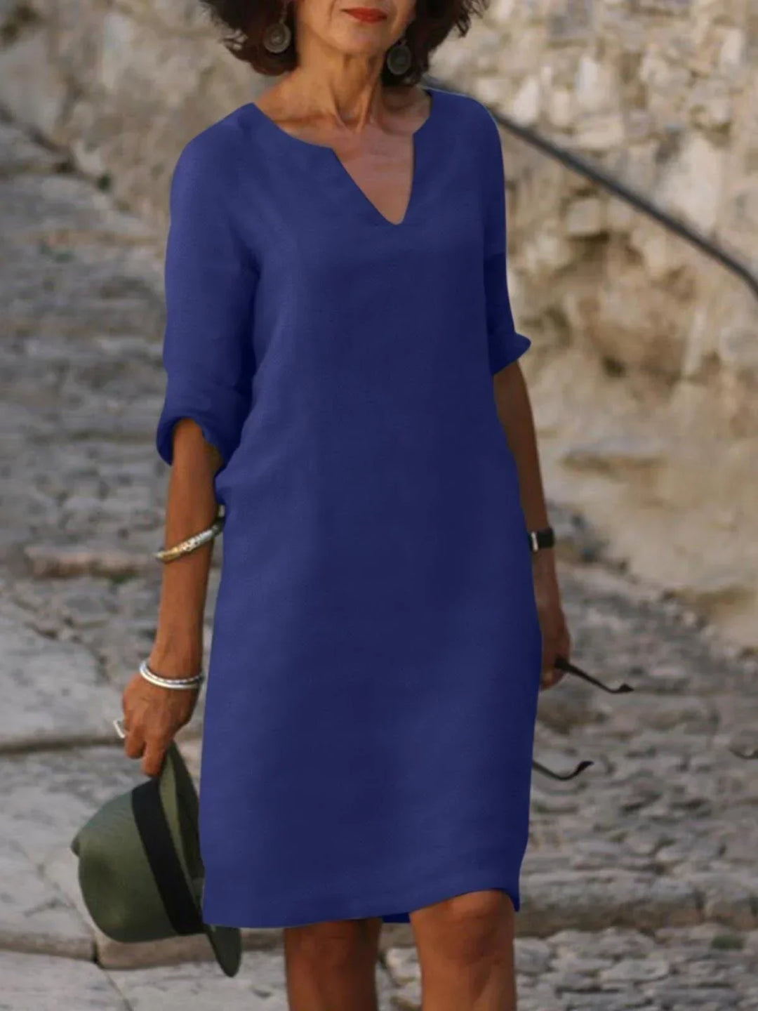 Saoirse™ - V-neck Dress that hides the belly
