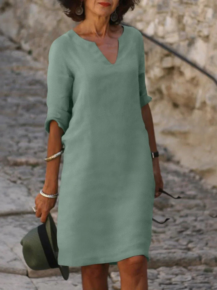 Saoirse™ - V-neck Dress that hides the belly