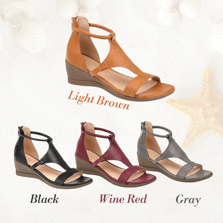ANNE - Orthopedic leather sandals with heel