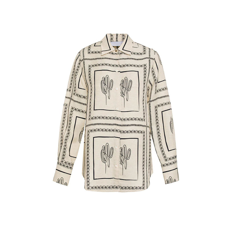 Set voor dames met patroon: top en broek met wijde pijpen