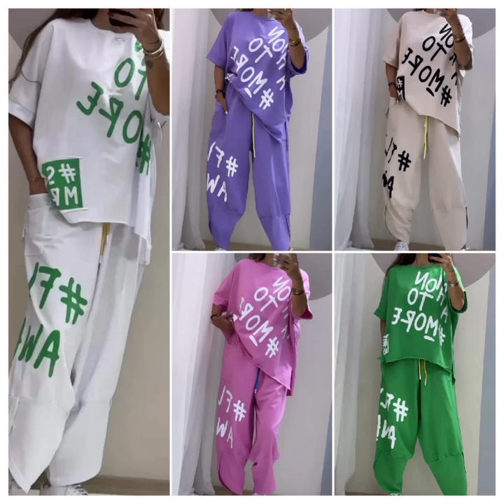 Comfortabele set voor dames, bestaande uit een top en een onderstuk