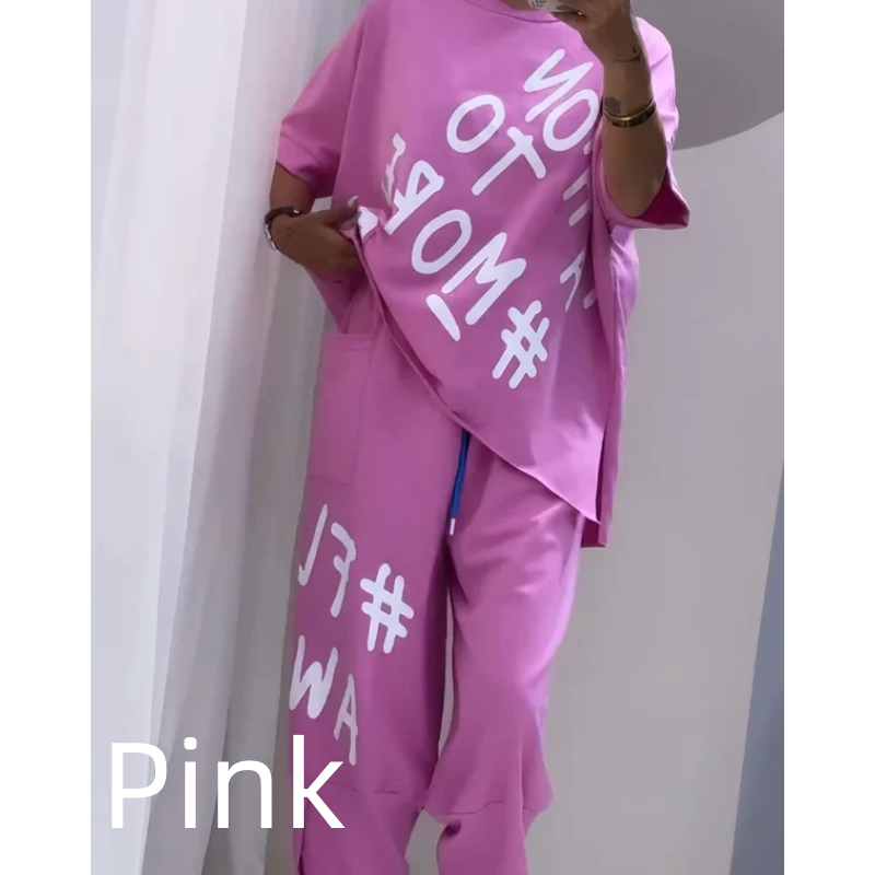 Comfortabele set voor dames, bestaande uit een top en een onderstuk