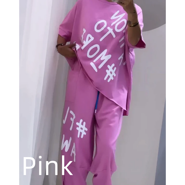 Comfortabele set voor dames, bestaande uit een top en een onderstuk