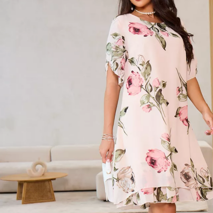 Mabel – Watercolor Chiffon Maxi Dress