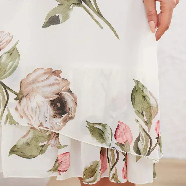 Mabel – Watercolor Chiffon Maxi Dress