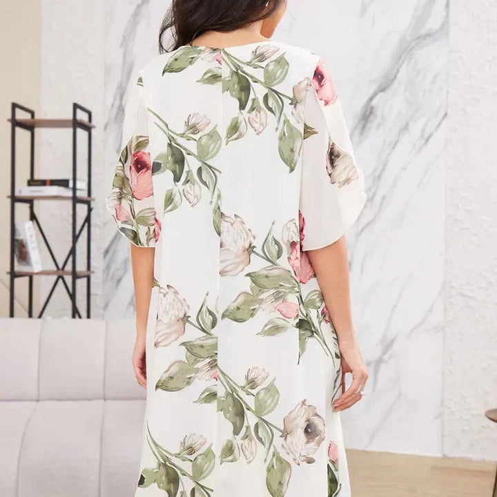 Mabel – Aquarel Chiffon Maxi Jurk